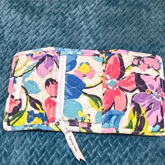 Vera Bradley Multicolor Floral Quilted Wallet in Pink, Blue & Yellow - Picture 6 of 7